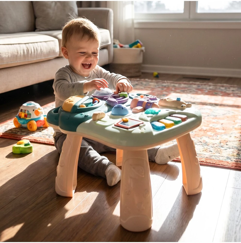 Malplay Lavinamasis stumdukas- staliukas 4in1 Kosmosas kūdikiams