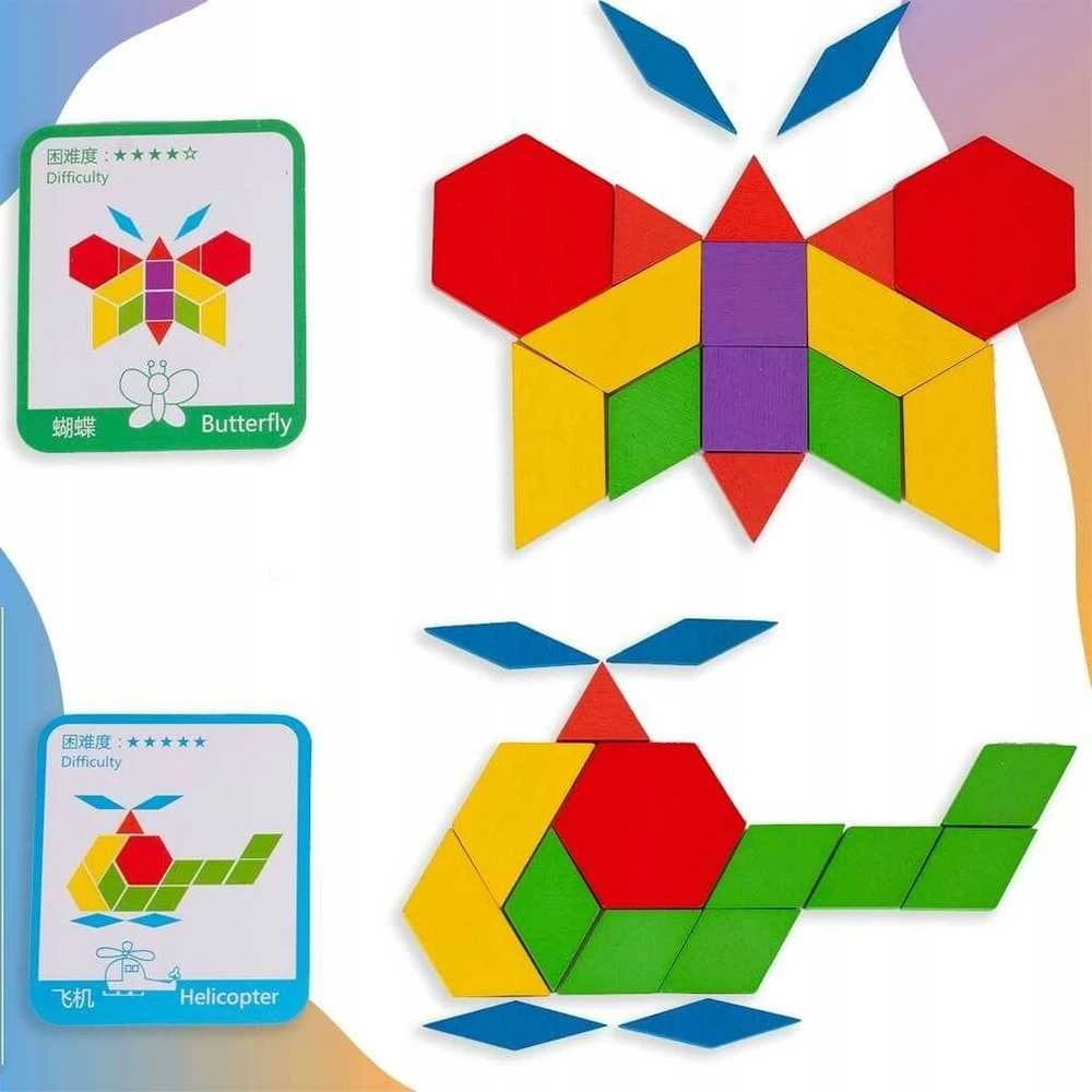 Malplay Lavinamasis žaidimas Medinė geometrinė dėlionė 155 vnt