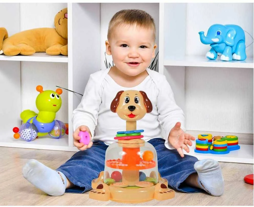 Malplay Lavinamasis žaislas kūdikiams Besisukantis šuniukas