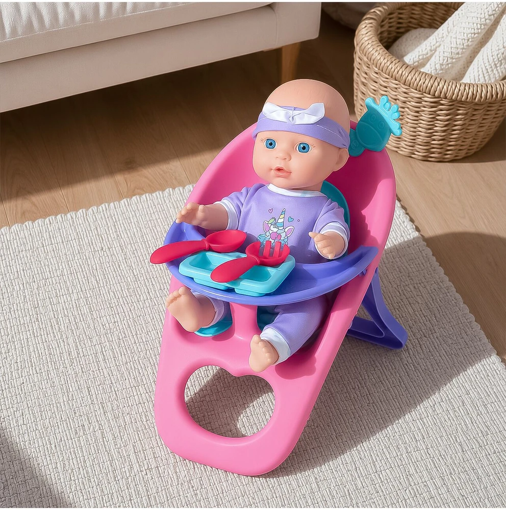 Malplay Lėlė „Baby Sweet Love“ su kėdute ir aksesuarais