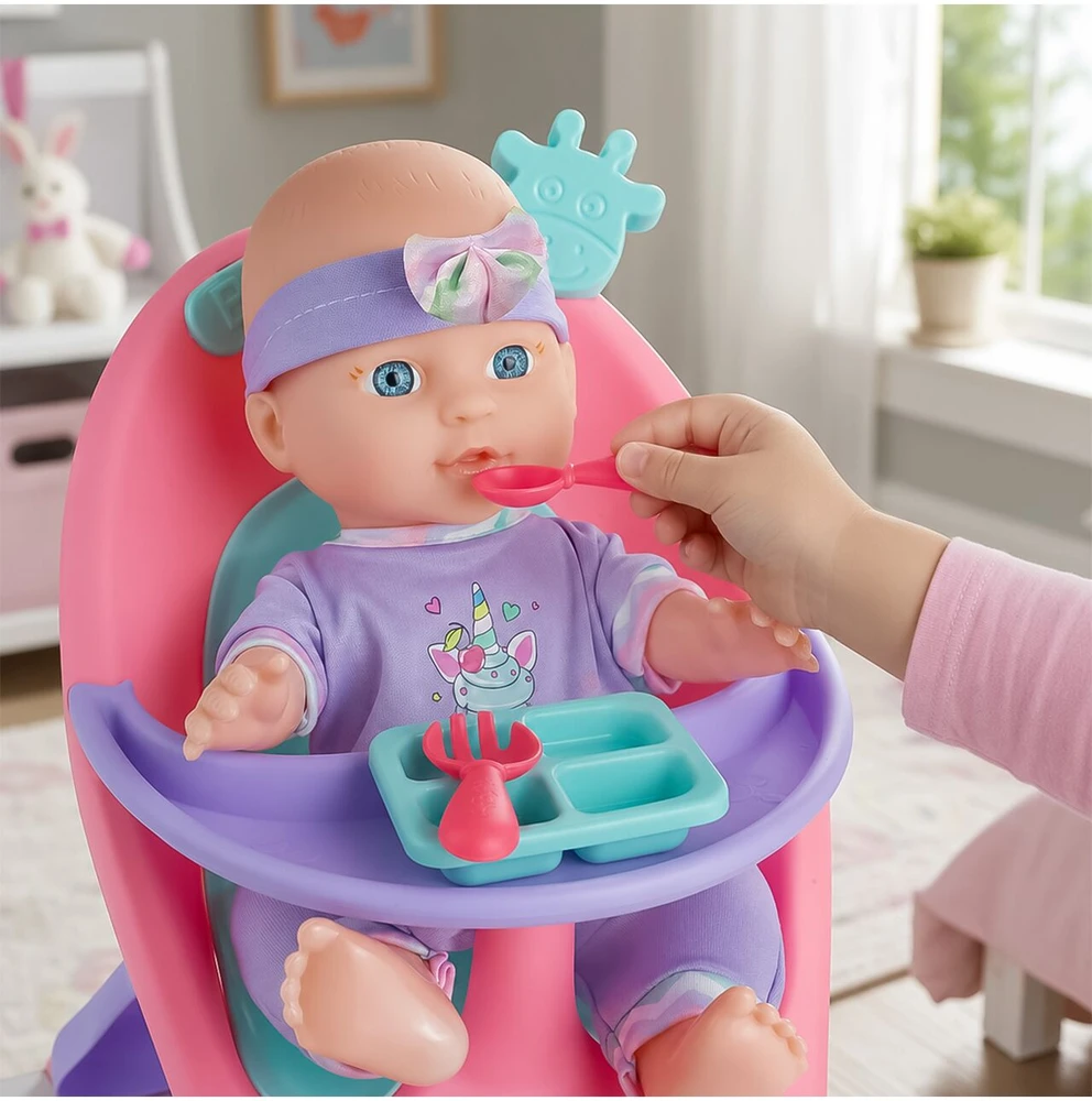 Malplay Lėlė „Baby Sweet Love“ su kėdute ir aksesuarais