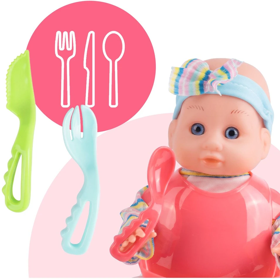 Malplay Kūdikio lėlė „Baby Sweet Love“ + maitinimo rinkinys