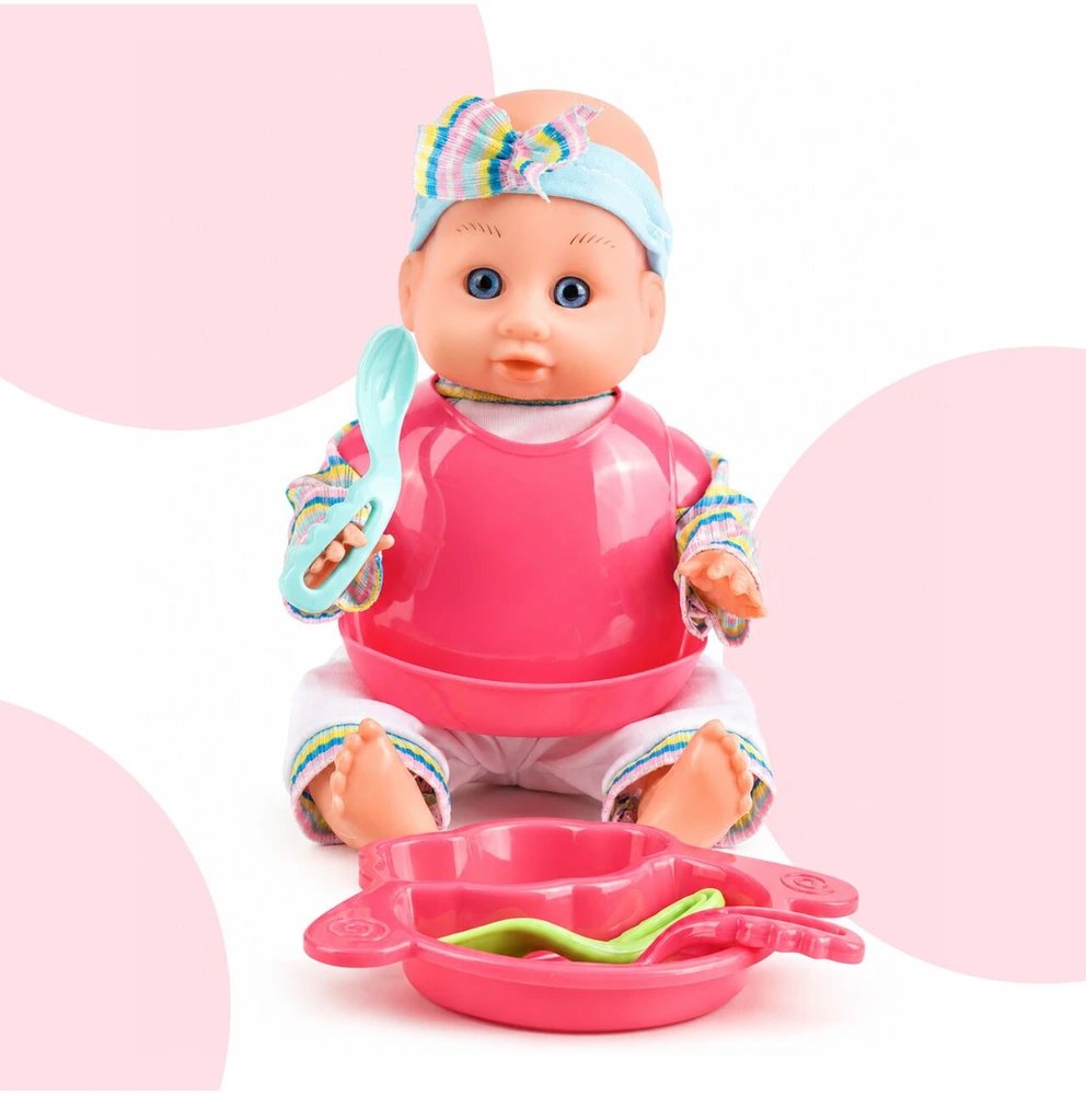 Malplay Kūdikio lėlė „Baby Sweet Love“ + maitinimo rinkinys