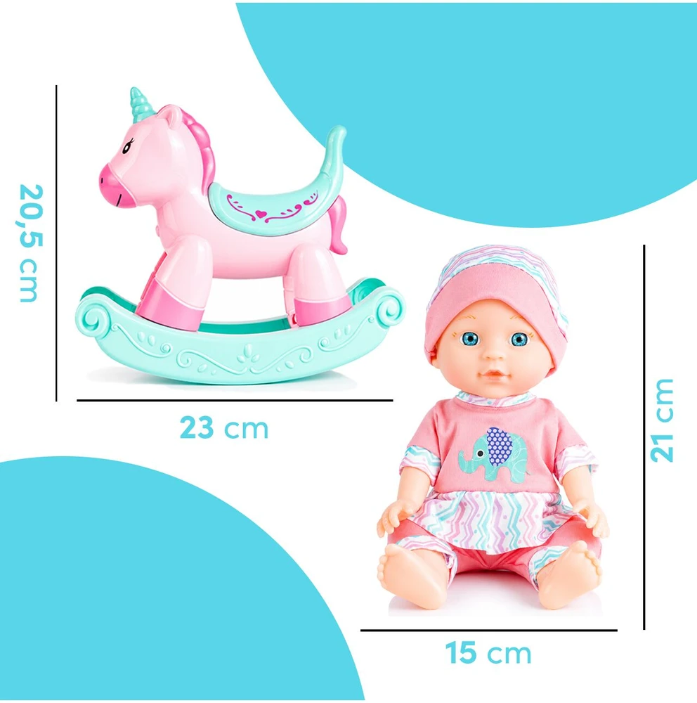 Malplay Lėlė „Baby Sweet Love“ su supamuoju arkliuku