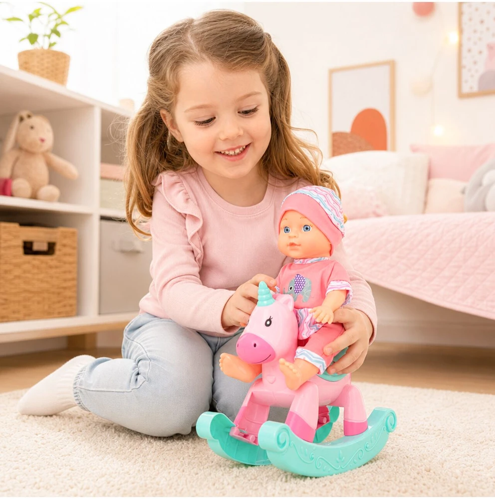Malplay Lėlė „Baby Sweet Love“ su supamuoju arkliuku