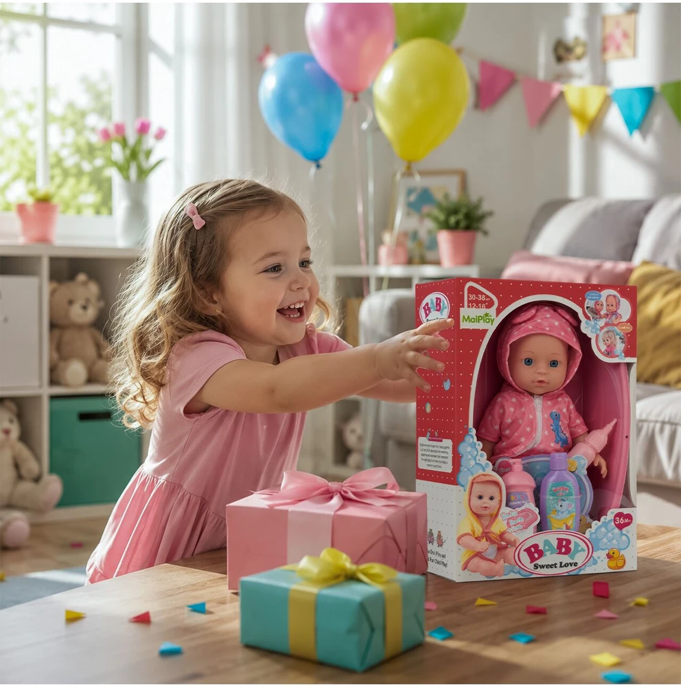 Malplay Lėlė „Baby Sweet Love“ su vonele