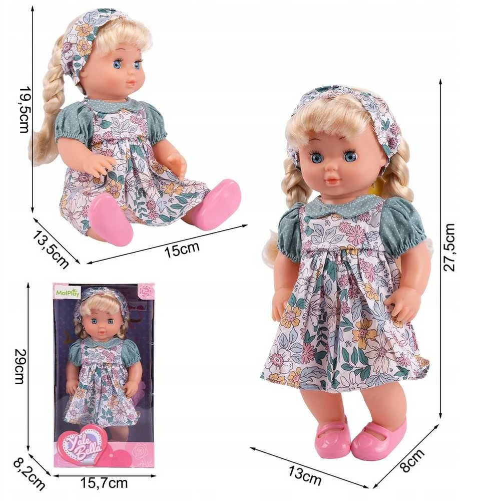 Malplay Lėlė BELLA su plaukų šepečiu ir kreditine kortele, 28 cm