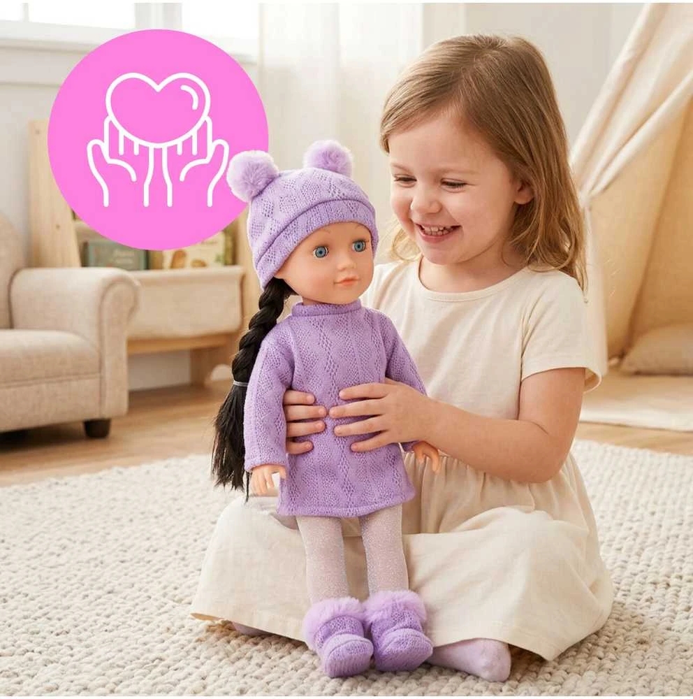 Malplay Lėlė brunetė su priedais šukavimui, 40 cm