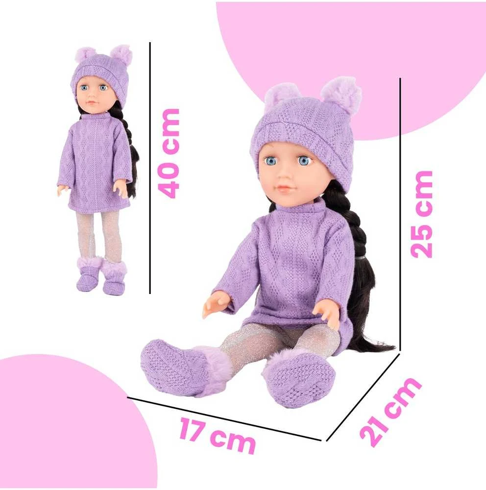 Malplay Lėlė brunetė su priedais šukavimui, 40 cm