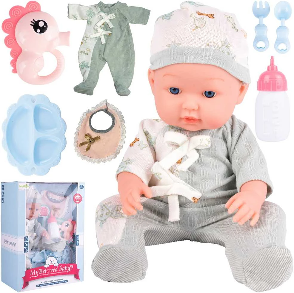 Malplay Lėlė kūdikis su priedais 34 cm