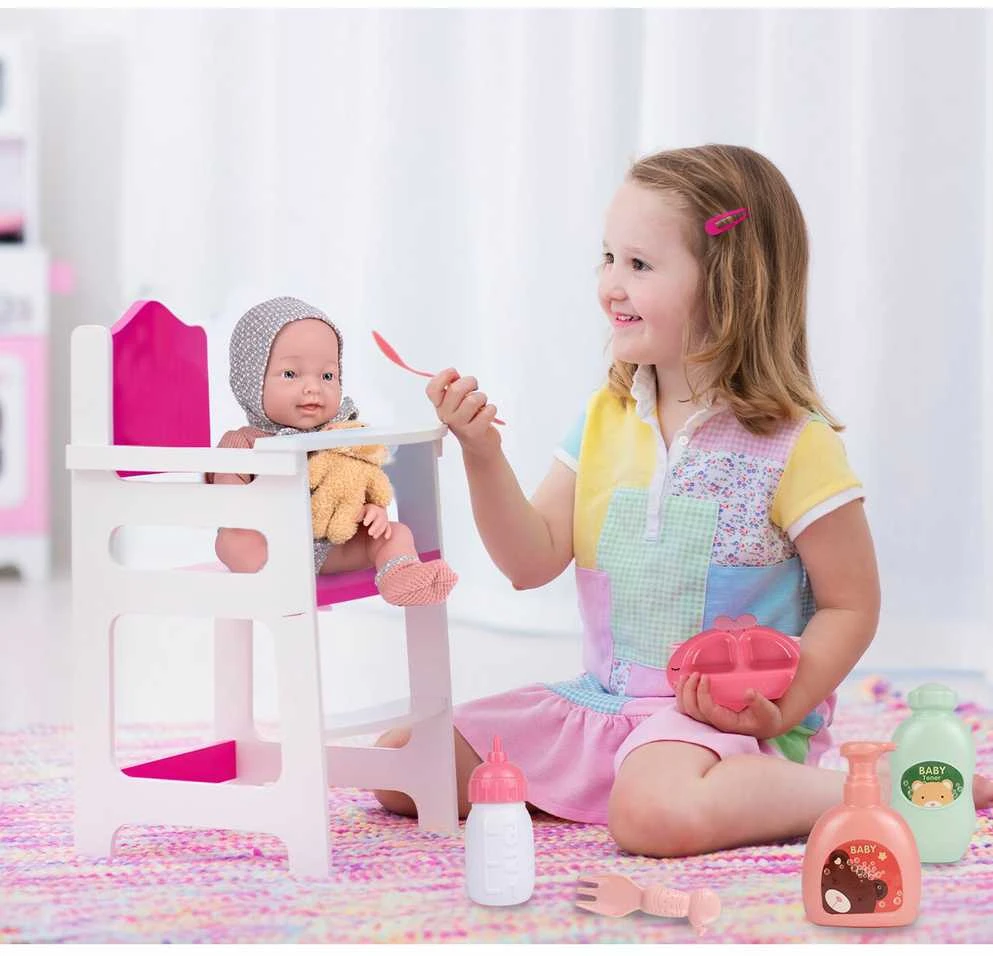 Malplay Lėlė kūdikis su priedais ir meškiuku 36 cm