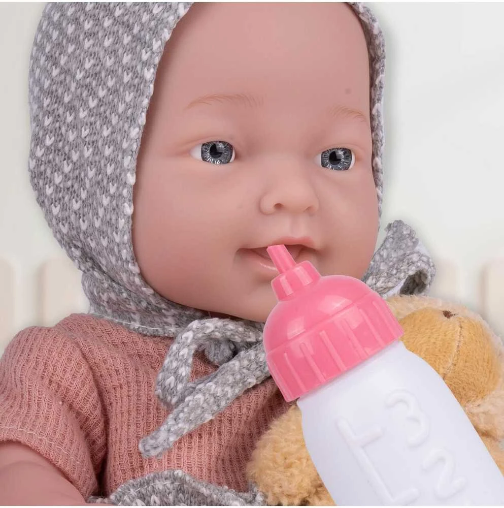 Malplay Lėlė kūdikis su priedais ir meškiuku 36 cm