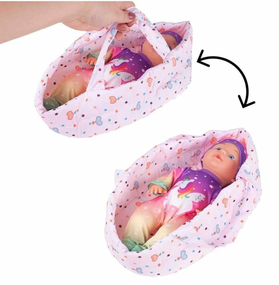 Malplay Lėlė kūdikis su priedais ir nešykle, 30 cm