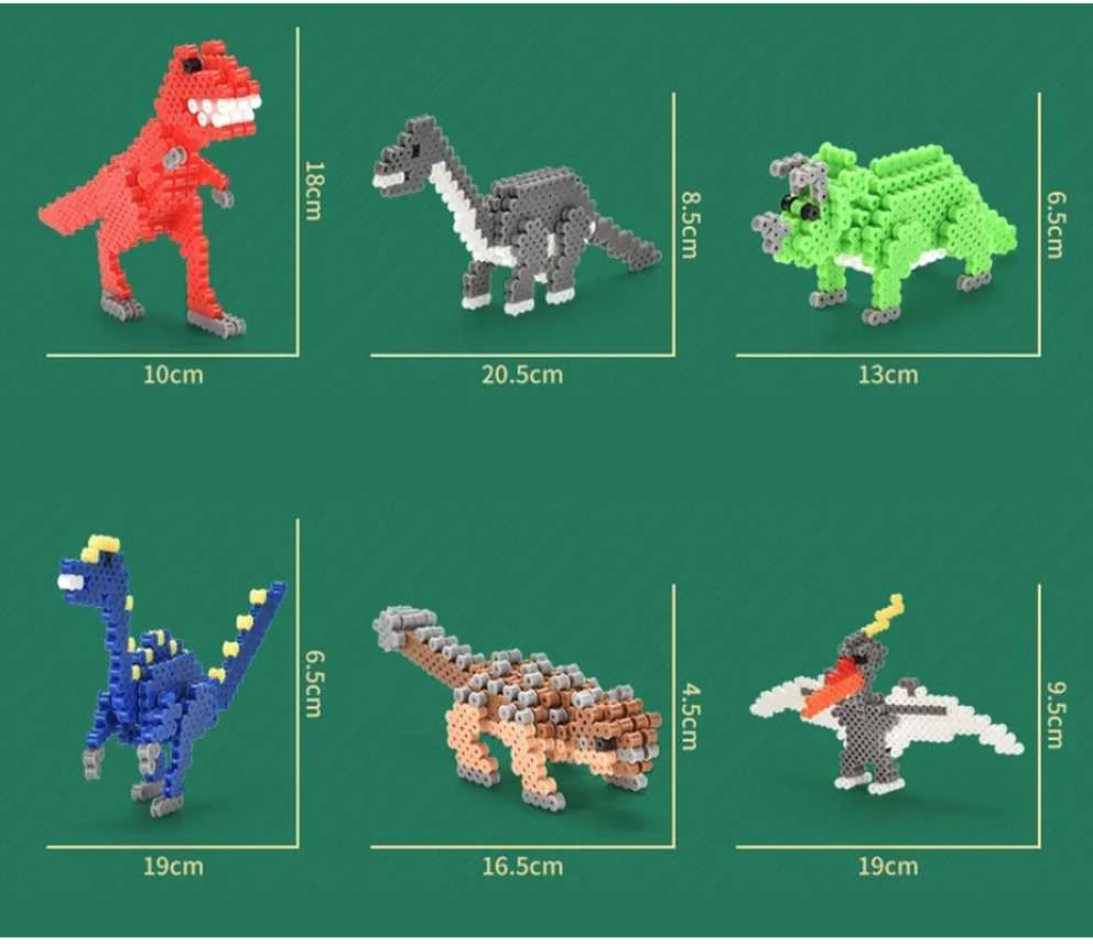 Malplay Lyginimo karoliukai, 3000 vnt. Dinozaurai, 3D