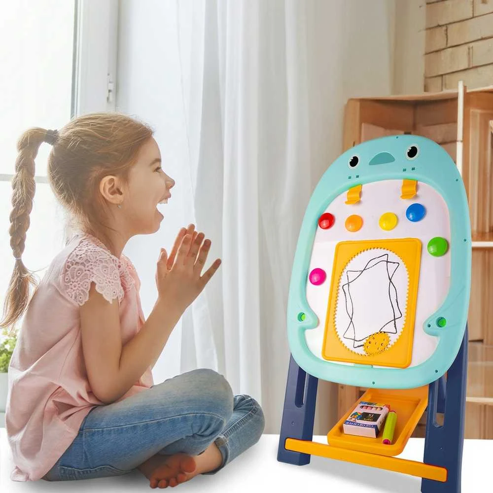 Malplay Magnetinė mokomoji piešimo lenta su 2 stalo žaidimais