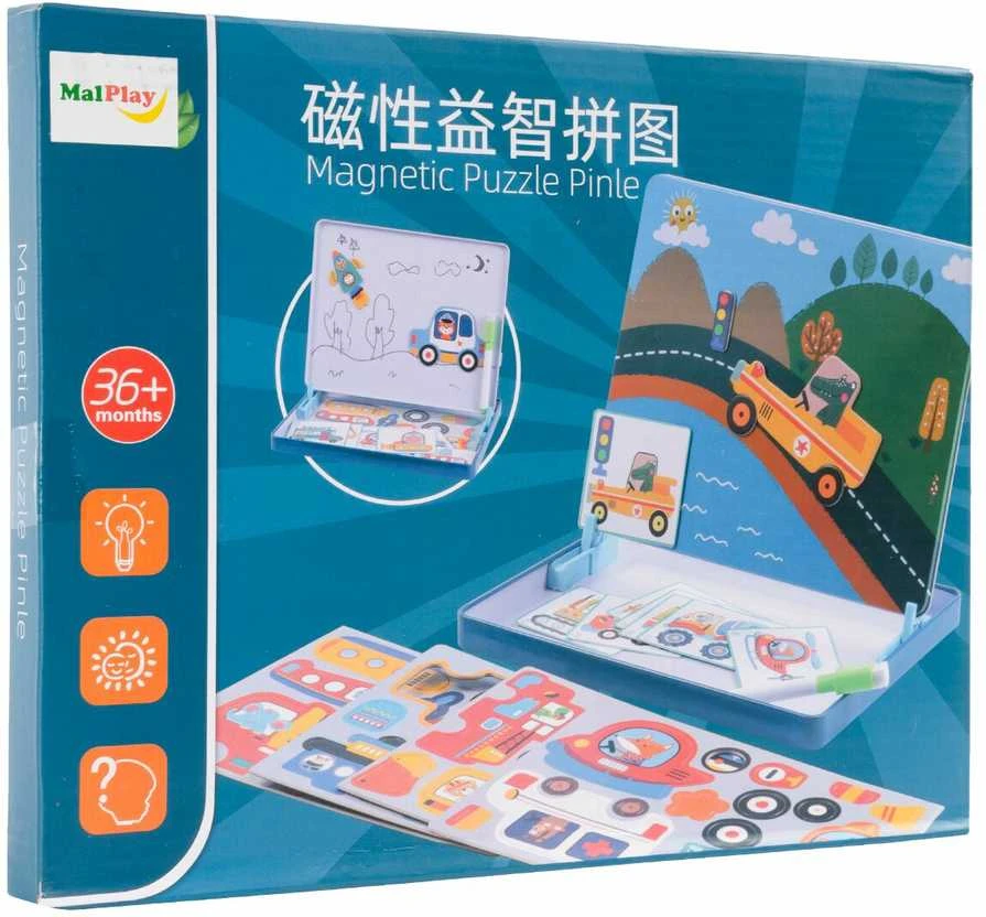 Malplay Magnetinė dėlionė su rašikliu, APRENK MERGAITĘ