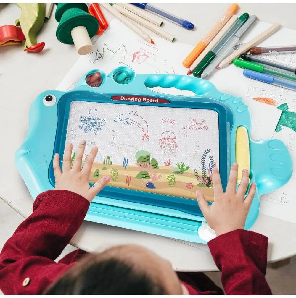 Malplay Magnetinė piešimo lenta su 2 antspaudais, 50 cm