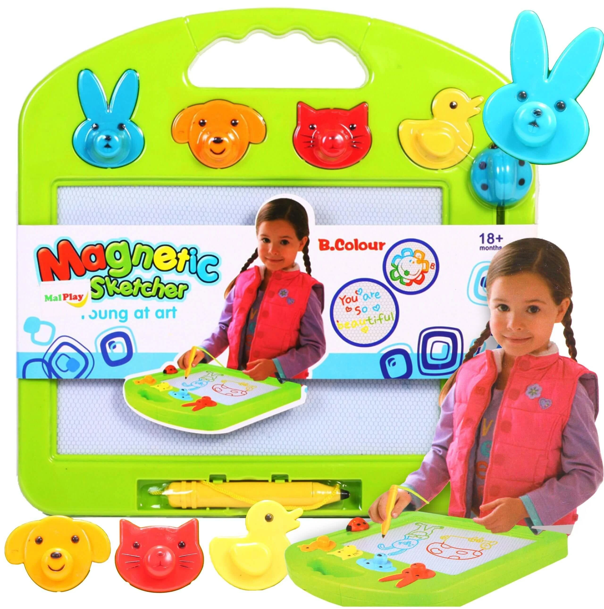 Malplay Magnetinė piešimo lenta su 4 anstpaudais