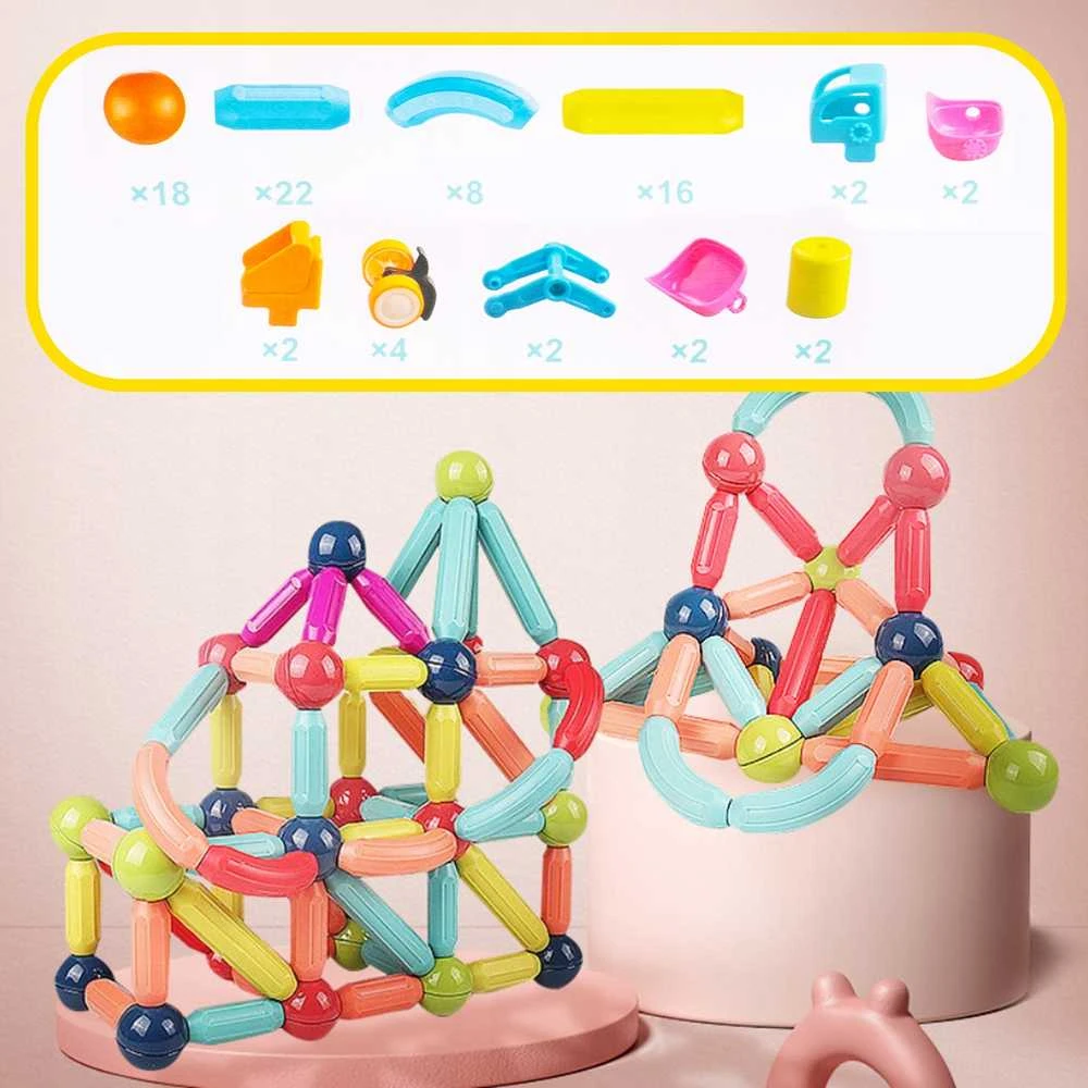 Malplay Magnetinis konstruktorius 3D, 80 detalių
