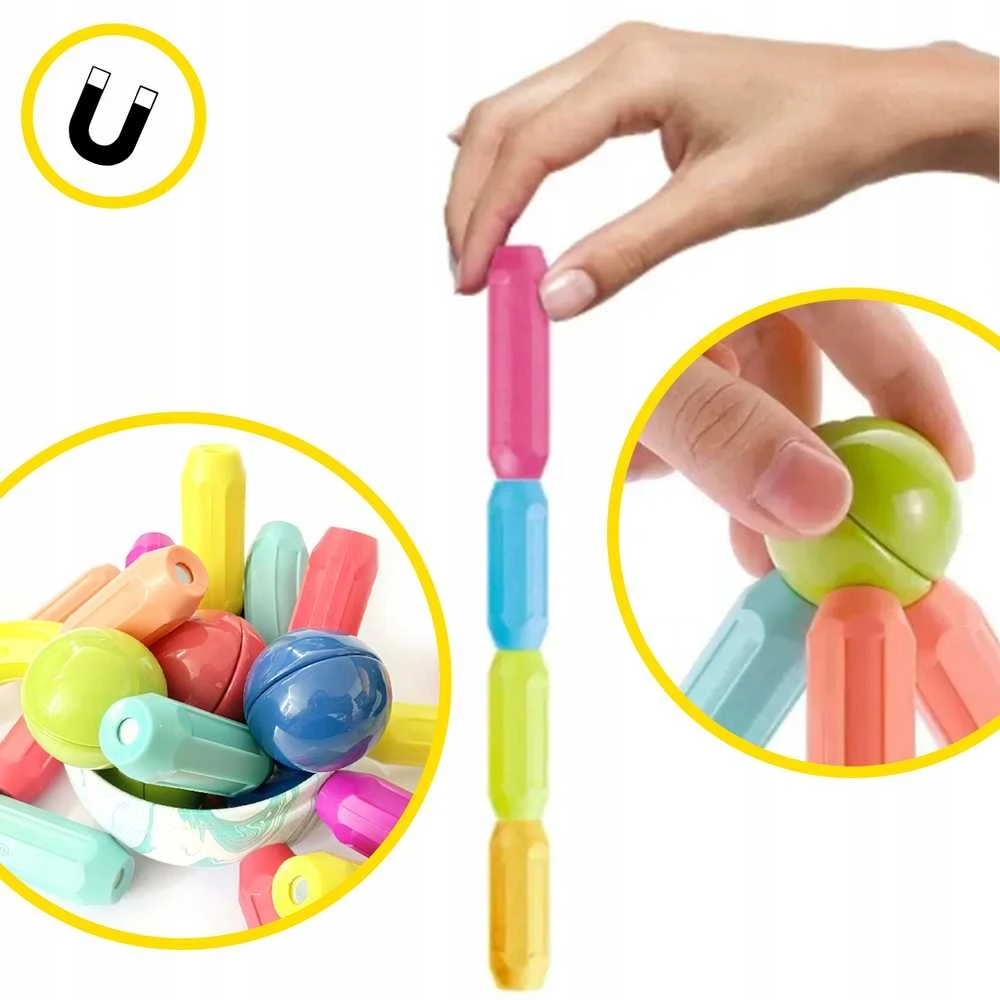 Malplay Magnetinis konstruktorius 3D, 80 detalių