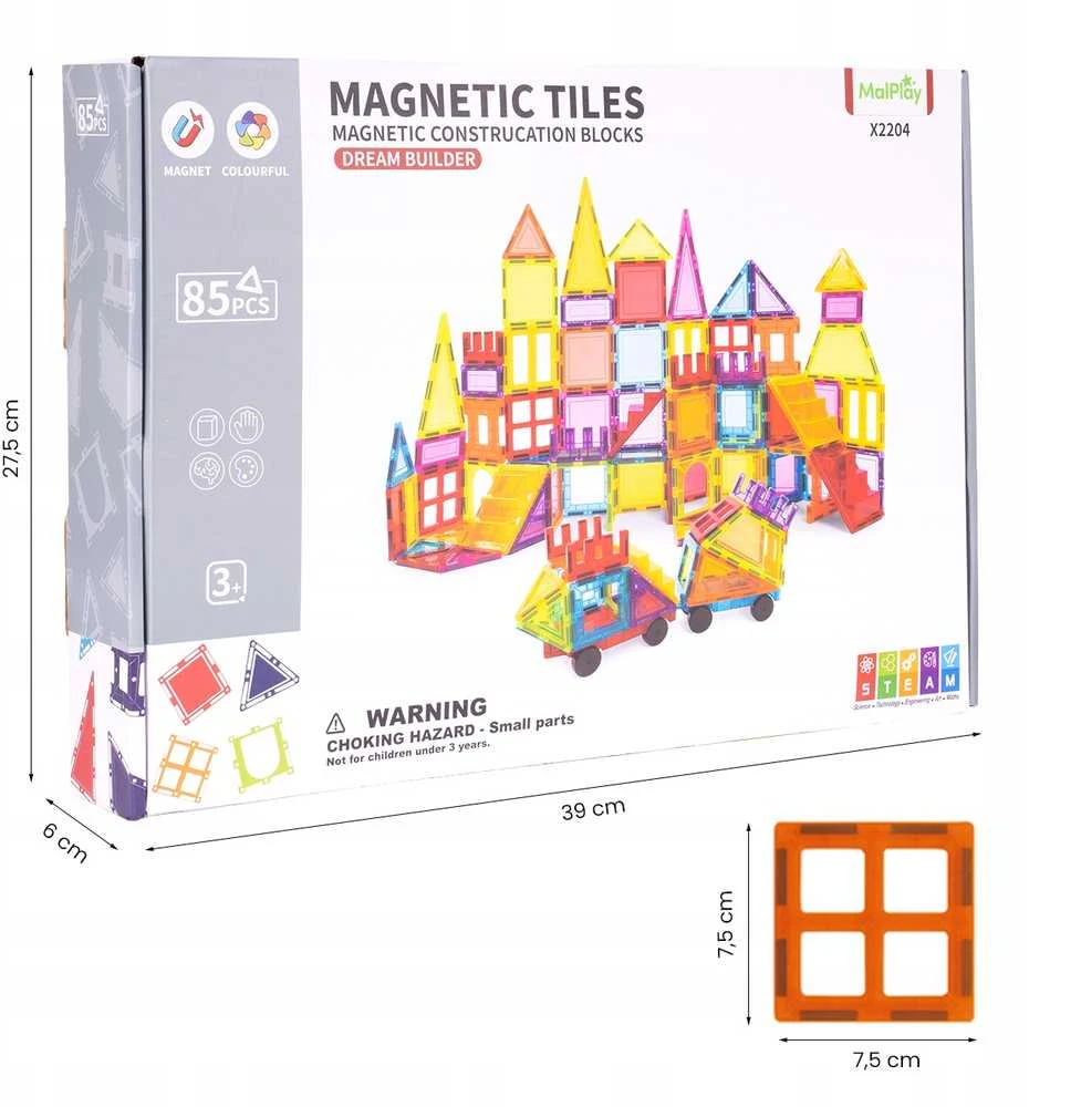 Malplay Magnetinis konstruktorius, 85 vnt.