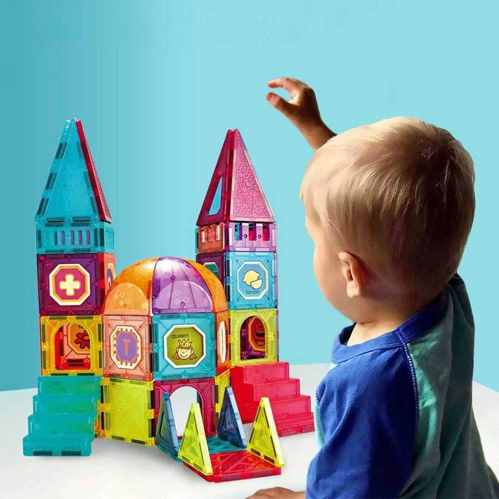 Malplay Magnetinis konstruktorius „Magnetic Tiles”, 77 detalių