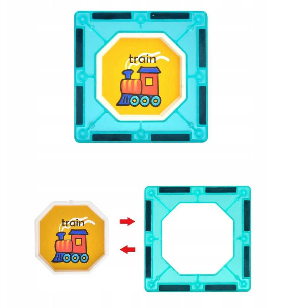 Malplay Magnetinis konstruktorius „Magnetic Tiles”, 77 detalių