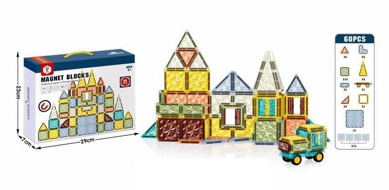 Malplay Magnetinis konstruktorius „Magnetic Blocks”, 60 vnt