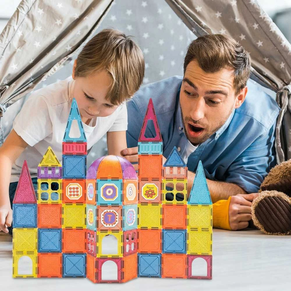 Malplay Magnetinis konstruktorius „Magnetic Tiles”, 77 detalių