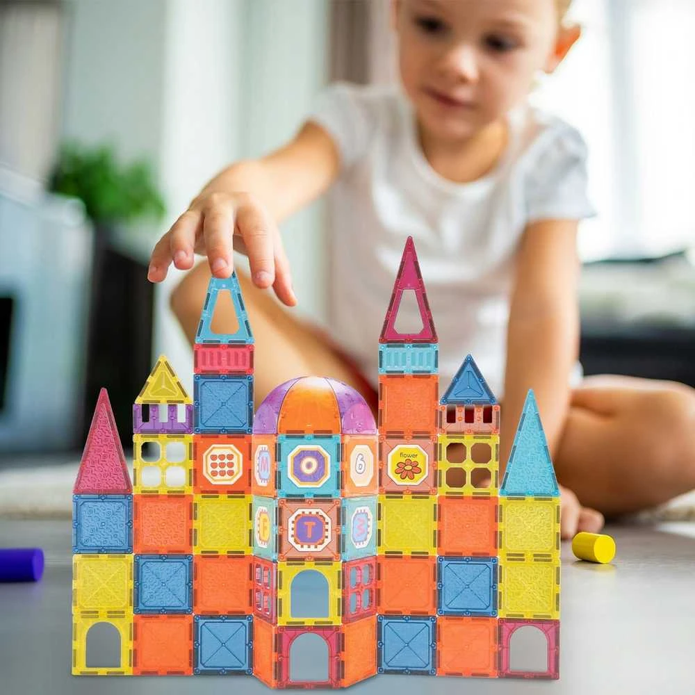 Malplay Magnetinis konstruktorius „Magnetic Tiles”, 77 detalių