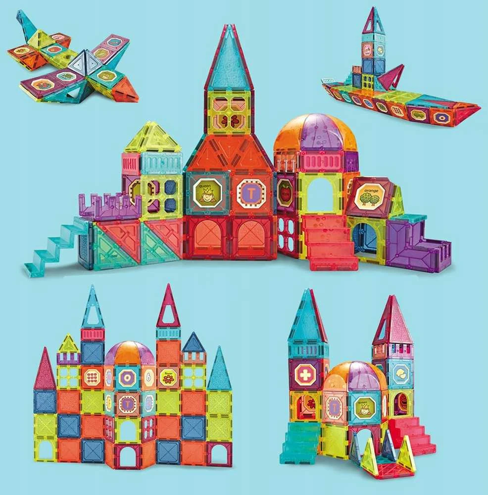 Malplay Magnetinis konstruktorius „Magnetic Tiles”, 77 detalių