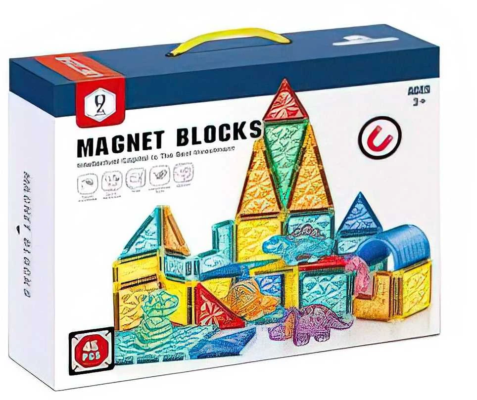 Malplay Magnetinis konstruktorius su dinozaurų figūrėlėmis, 45 vnt.
