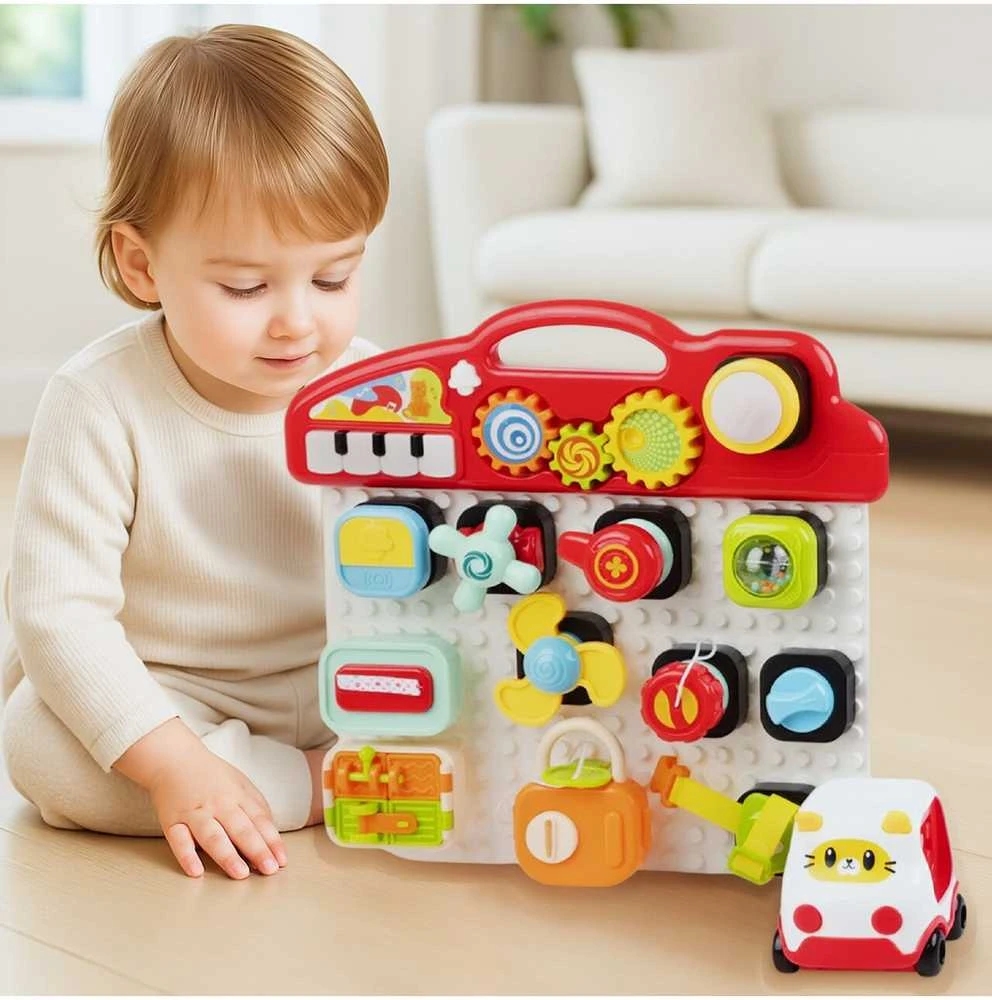Malplay Manipuliacinė mokomoji lenta su mini pianinu