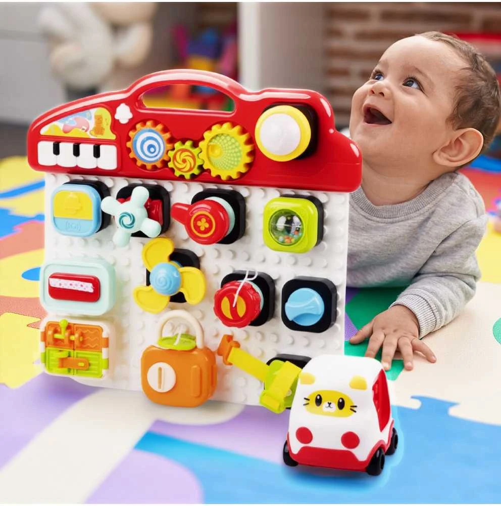 Malplay Manipuliacinė mokomoji lenta su mini pianinu