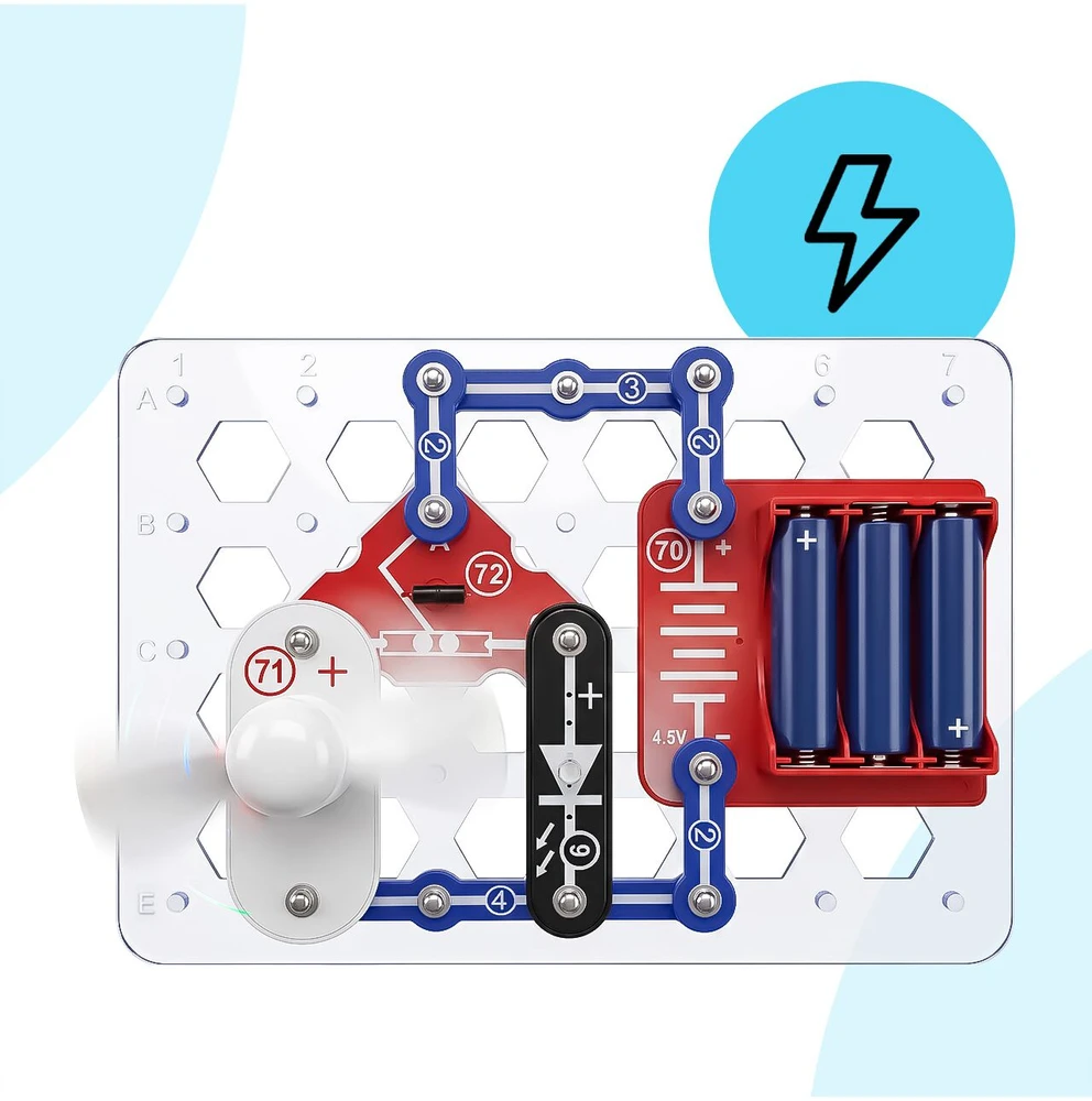 Malplay Mažas elektronikos rinkinys vaikams, elektros grandinėms, LED eksperimentams, 8+