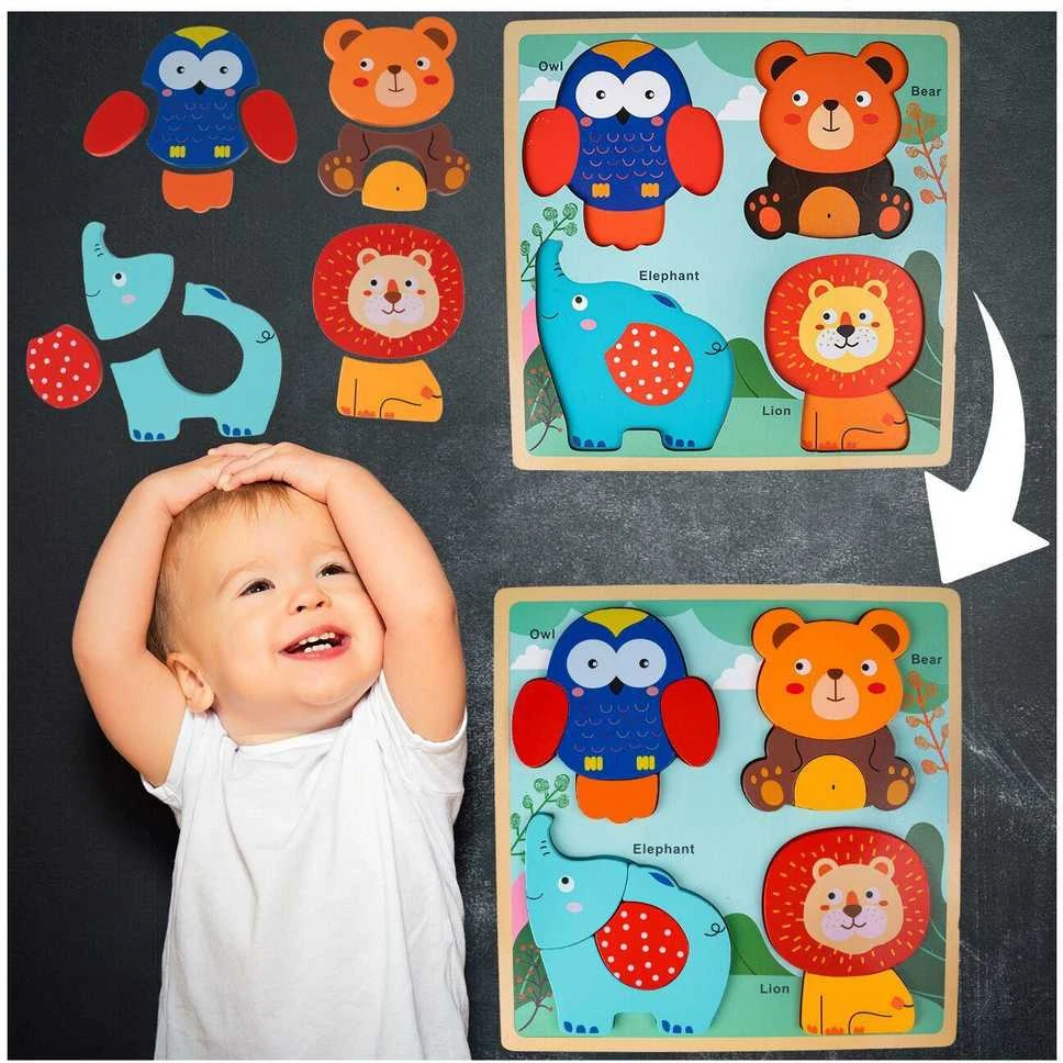 Malplay Medinė dėlionė Gyvūnai 30 × 30 cm