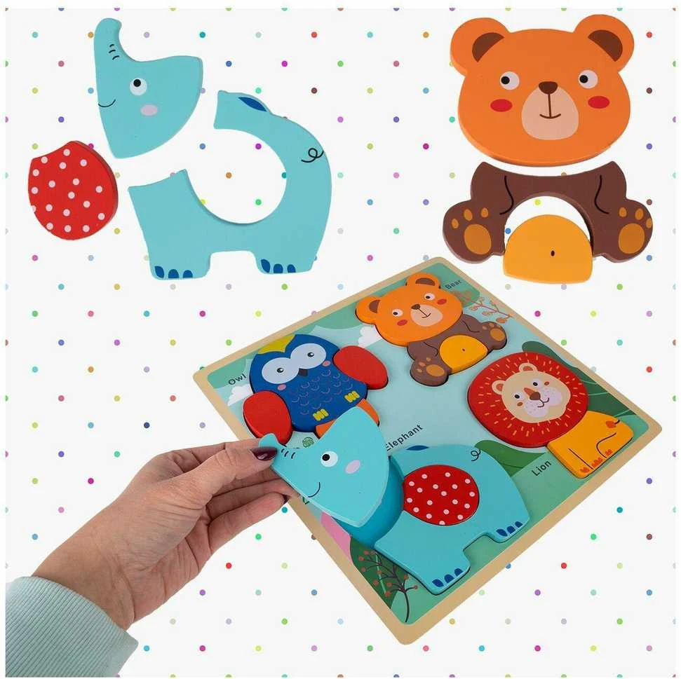 Malplay Medinė dėlionė Gyvūnai 30 × 30 cm