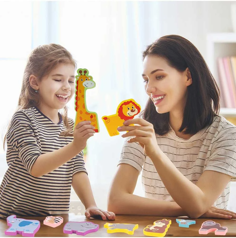 Malplay Medinė dėlionė Zoologijos sodo gyvūnai