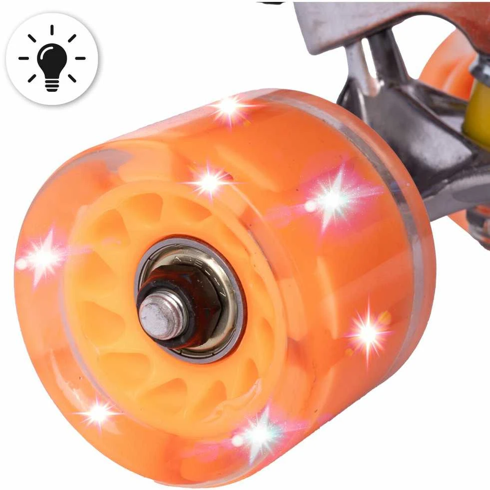 Malplay Medinė riedlentė su vienpusiu raštu, LED ratais, ABEC-7, 100 kg