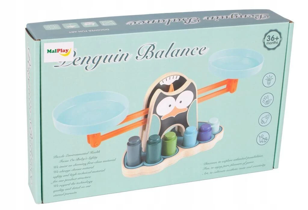 Malplay Medinis lavinamasis balansinis žaidimas Pingvinas