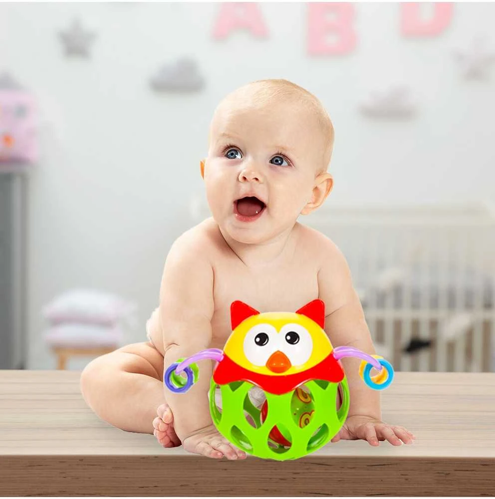 Malplay Minkštas barškutis kramtukas kūdikiams Pelėda