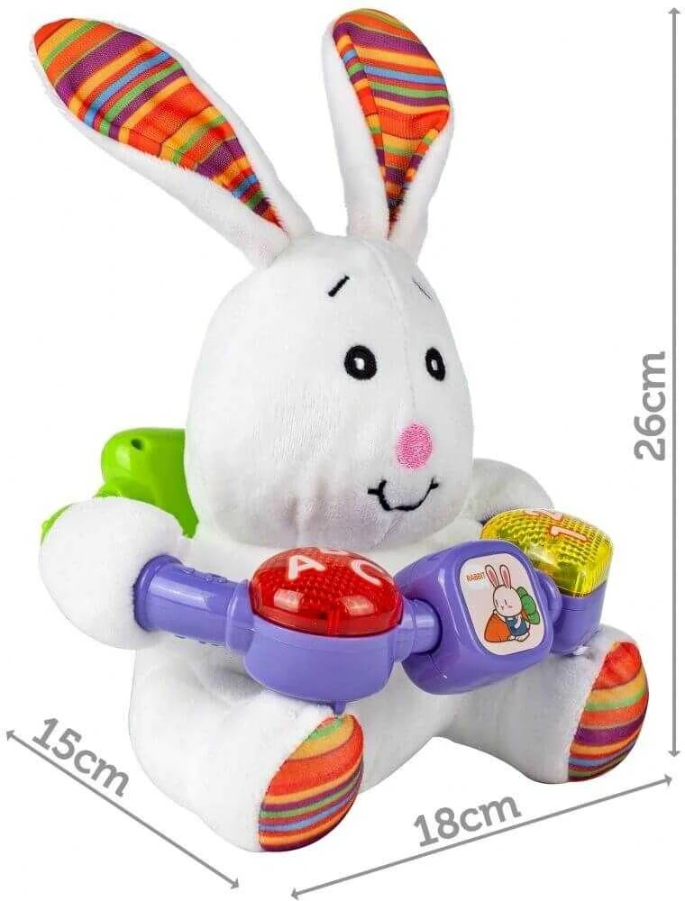Malplay Minkštas žaislas Interaktyvus pliušinis zuikis, 20 cm