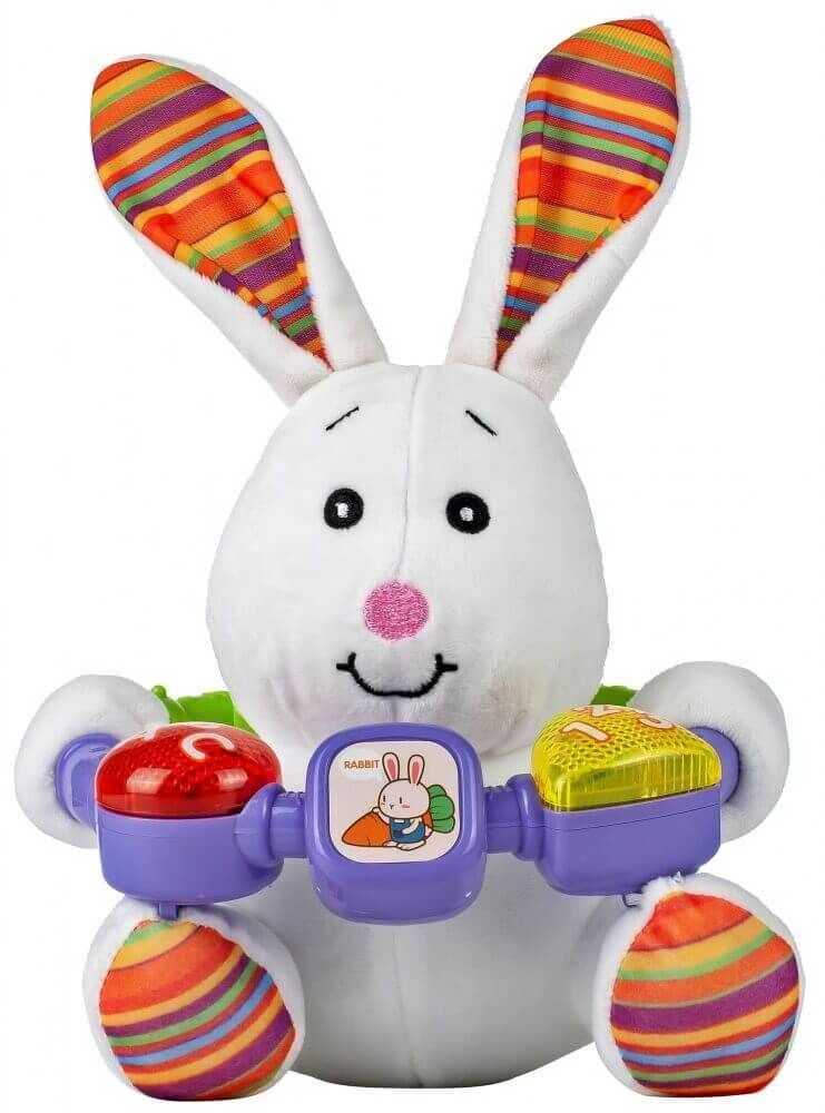 Malplay Minkštas žaislas Interaktyvus pliušinis zuikis, 20 cm