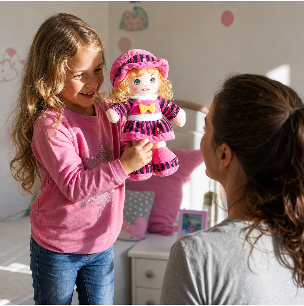 Malplay Minkštas žaislas Skudurinė lėlė Lena, 35 cm