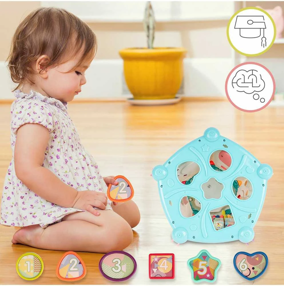 Malplay Mokomasis interaktyvus sensorinis kubas, rūšiuotojas Montessori 7in1