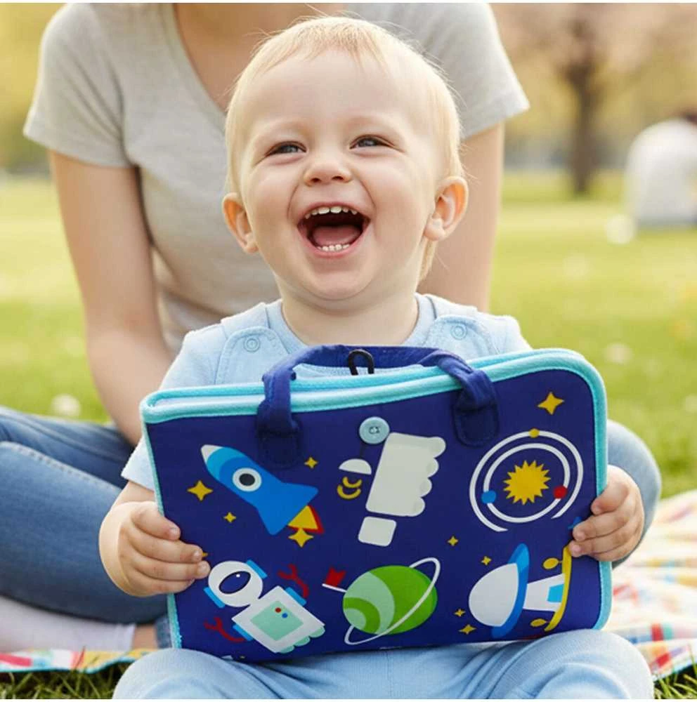 Malplay Montessori manipuliacinė lavinamoji veiklos knyga - lagaminas