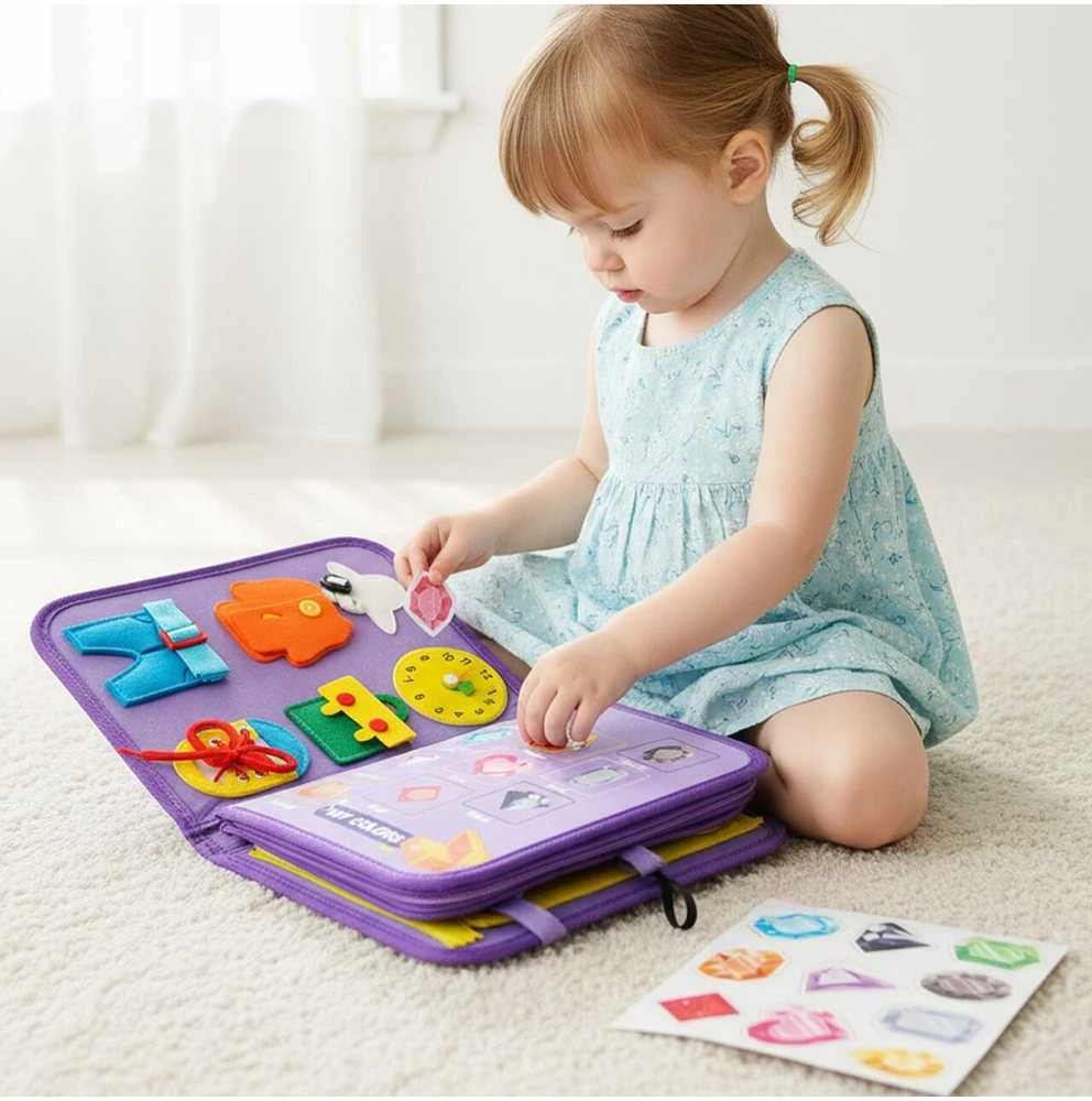Malplay Montessori manipuliacinė lavinamoji veiklos knyga - lagaminas