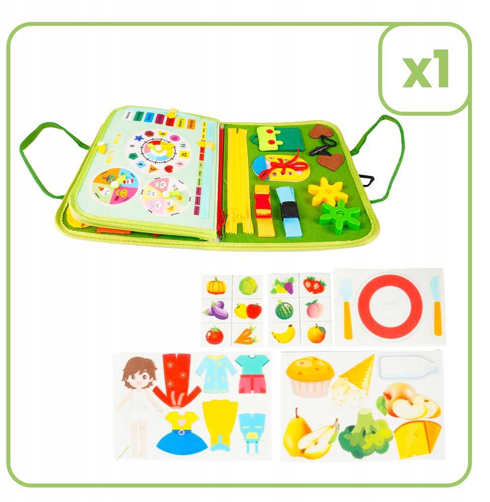 Malplay Montessori manipuliacinė lavinamoji veiklos knyga - lagaminas