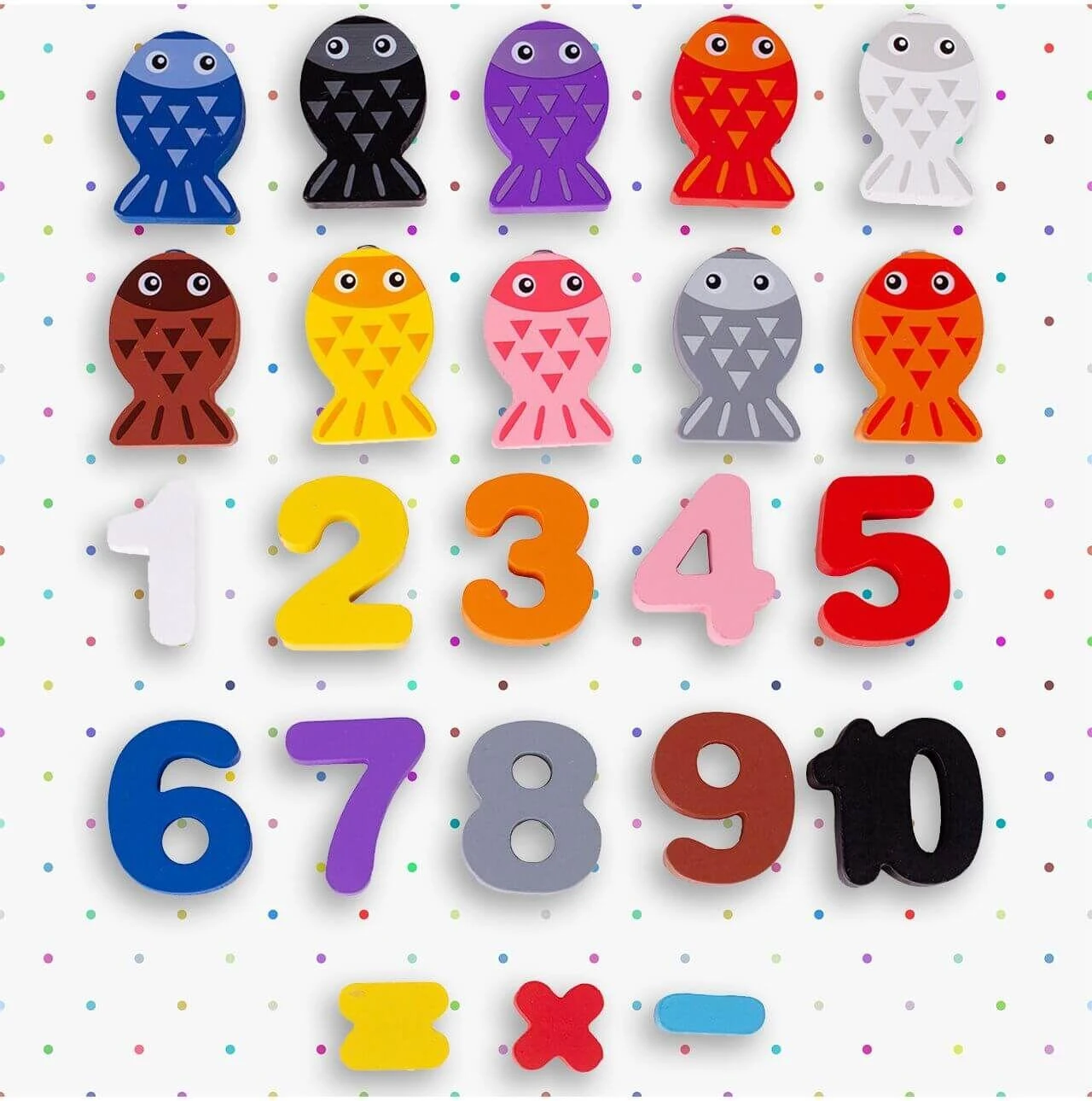 Malplay Montessori medinė dėlionė, mokanti skaičiuoti 6in1