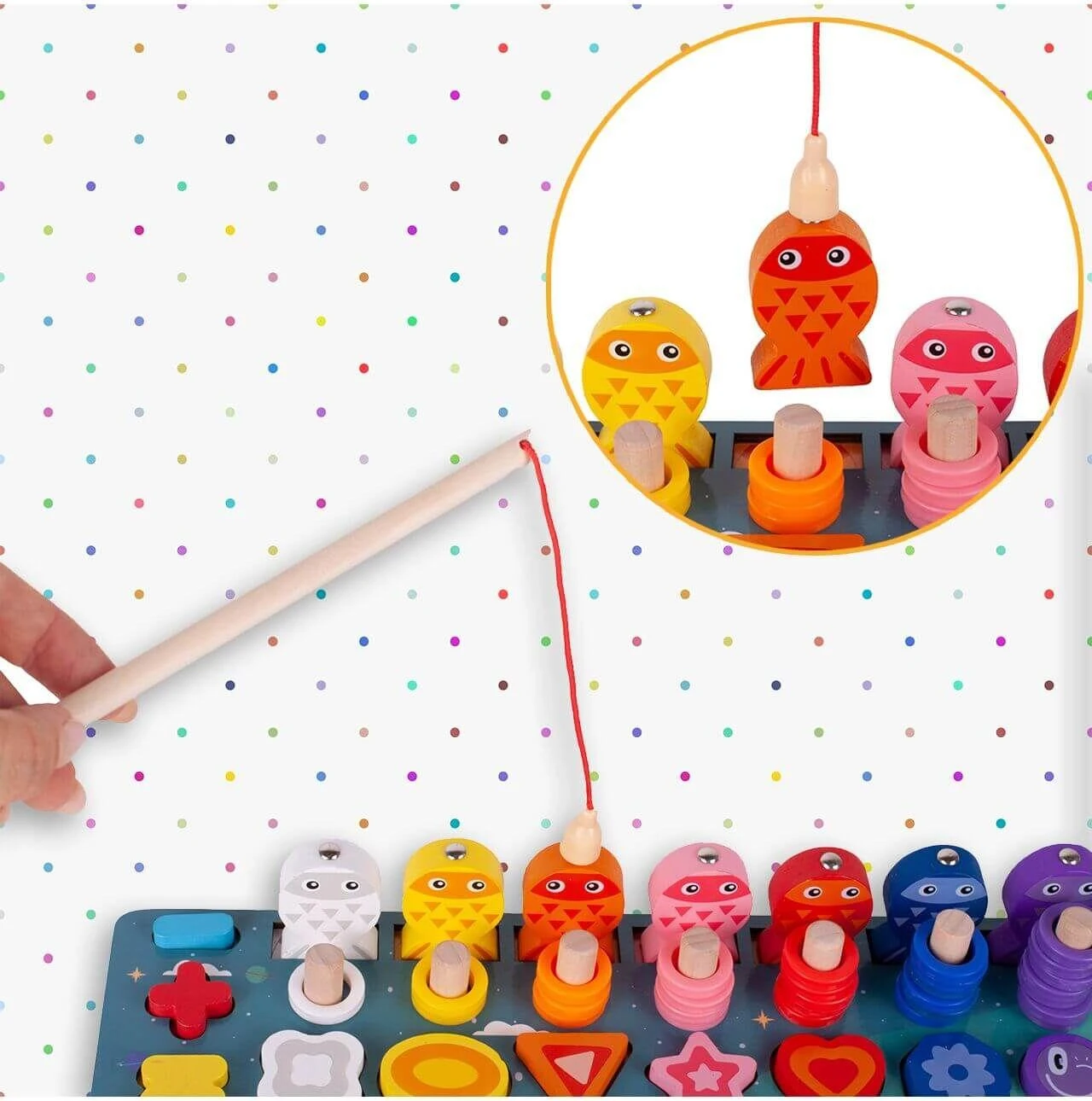 Malplay Montessori medinė dėlionė, mokanti skaičiuoti 6in1